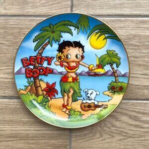 New In Box Danbury Mint Betty Boop Plate Tropical Time 1994 Porcelain Vintage